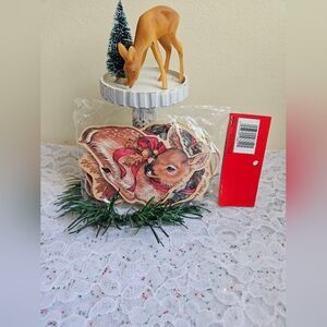Vintage NOS Woodland Christmas Ornaments, Whimsical Deer, Squirrel, and Bunnies